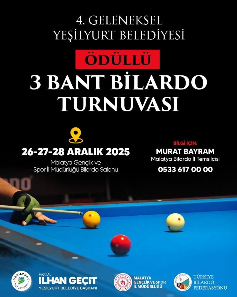 Ödüllü 3 Bant Bilardo Turnuvası