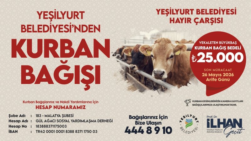 Yeşilyurt Belediyesi’nden Kurban Bağışı Seferberliği!